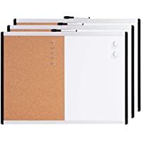 Amazon Basics - Pizarra magnética de borrado en seco y tablón de corcho 2 en 1- bastidor de aluminio y plástico- 43-2 x…